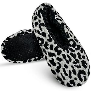 Isaac Mizrahi Cozy Sherpa Lined Fuzzy Slippers Leopard Print Womens Large